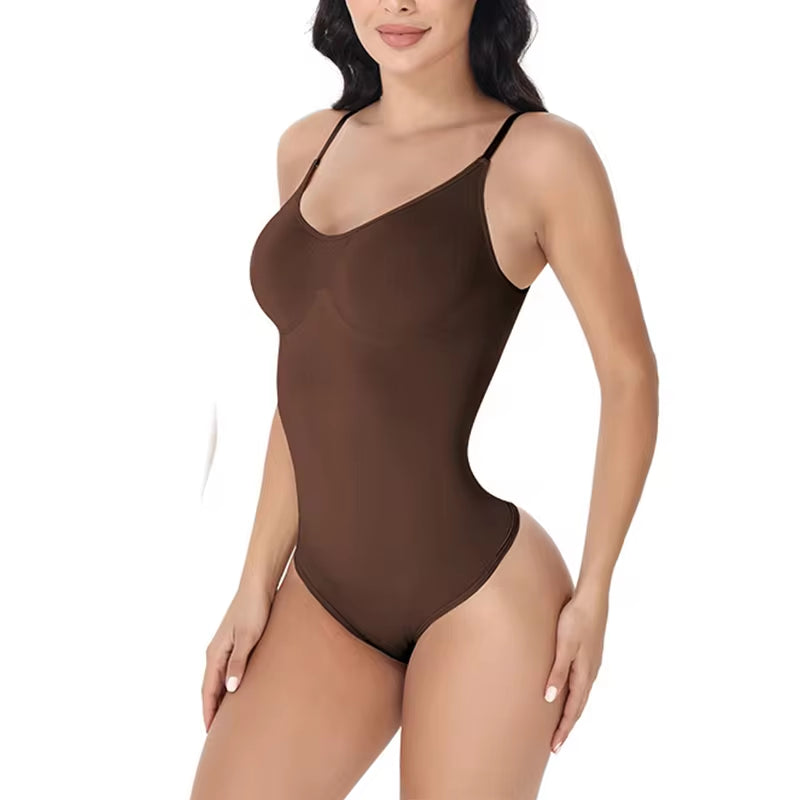 Super Sale V Neck Spaghetti Strap Bodysuit 