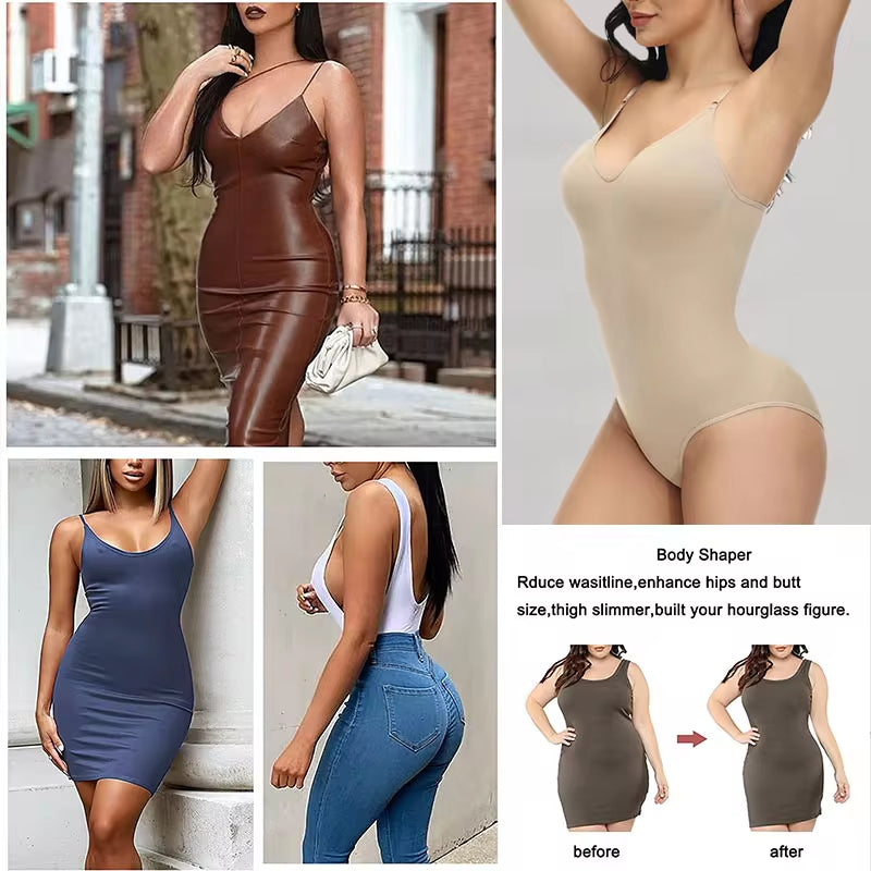 Super Sale V Neck Spaghetti Strap Bodysuit 